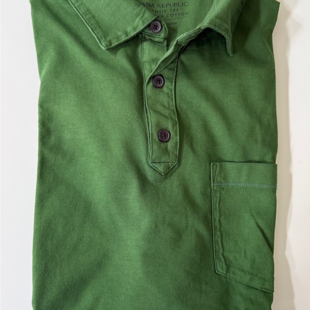 Banana Republic Men's Classic Polo Green Short Sleeve Pocket Shirt Size XL - Picture 2 of 4